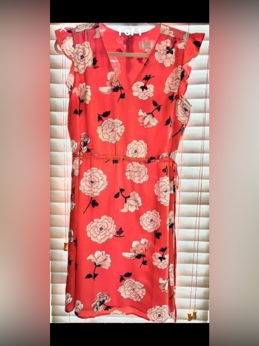 LOFT Coral Floral Wrap Dress